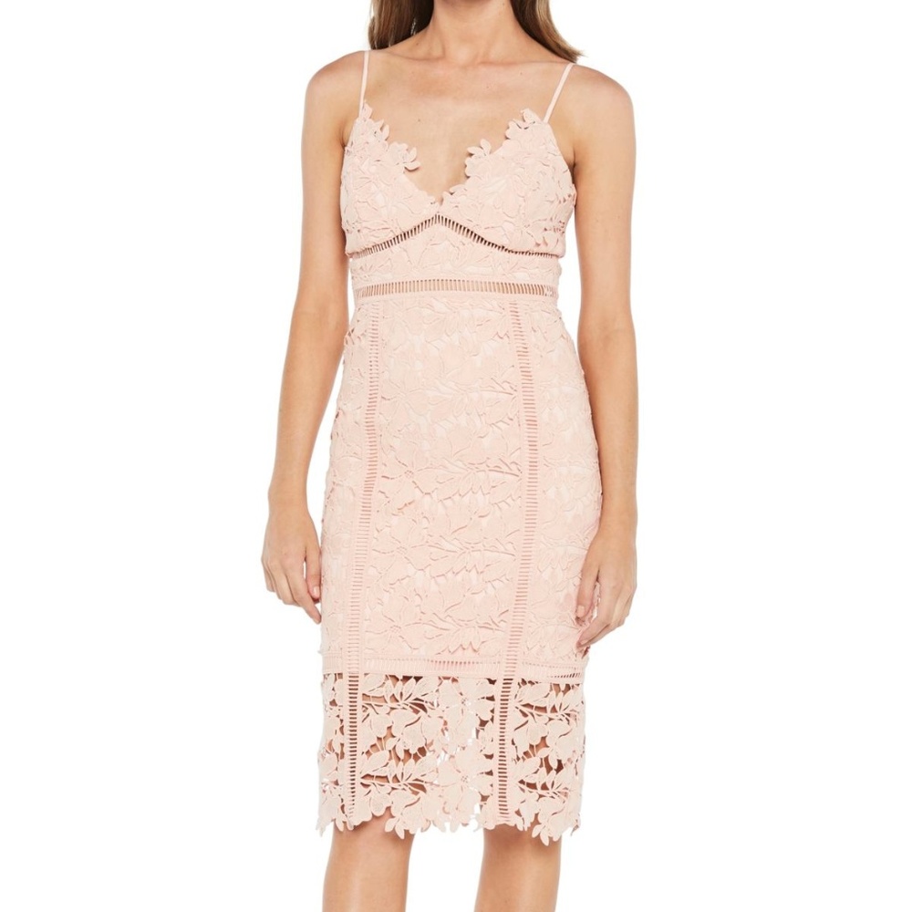 Bardot Botanica Lace Dress in Melon Baby Pink